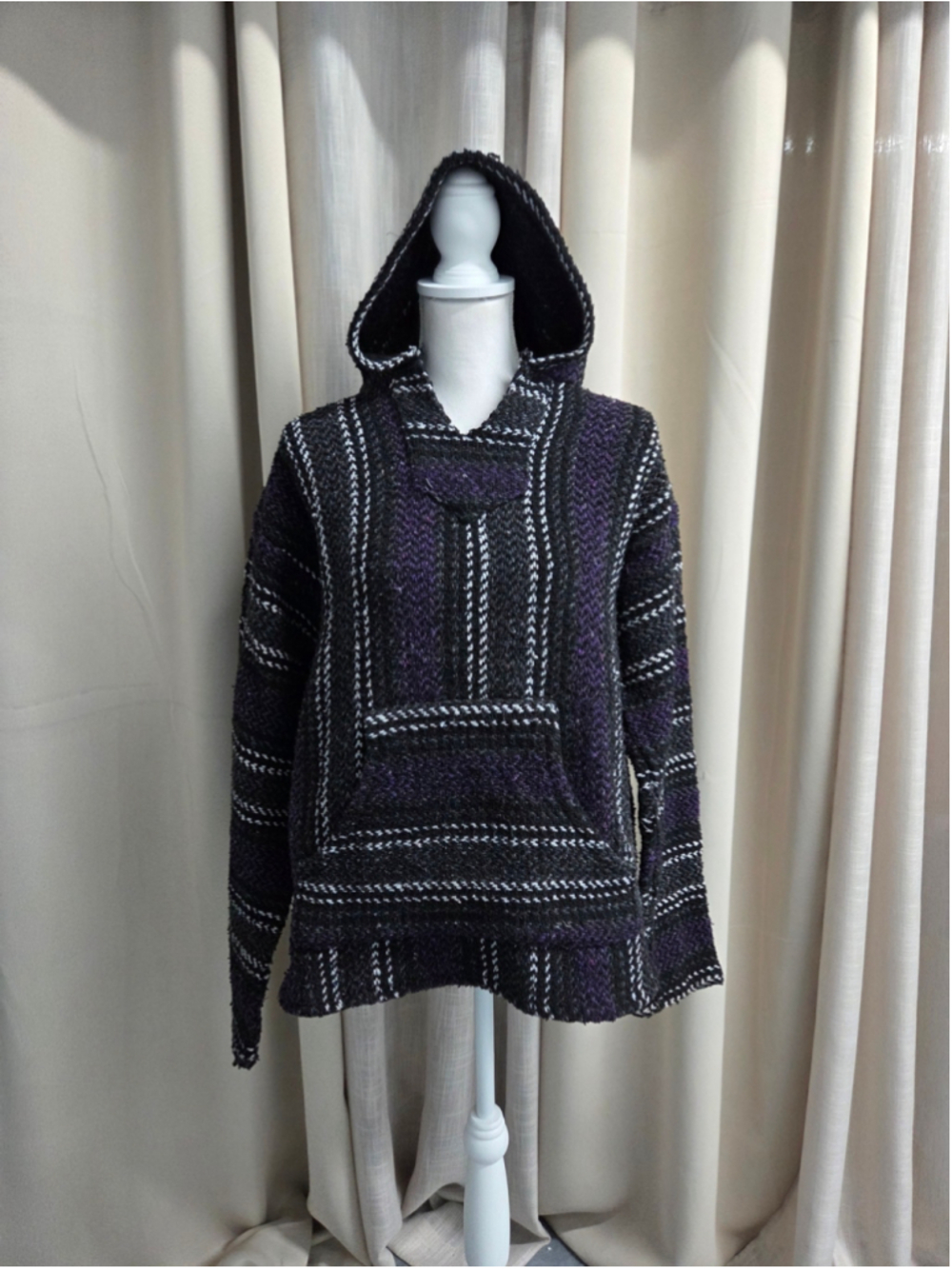 Baja Joe Hoodie Medium Pullover Jacket Hippie Rasta Surfer